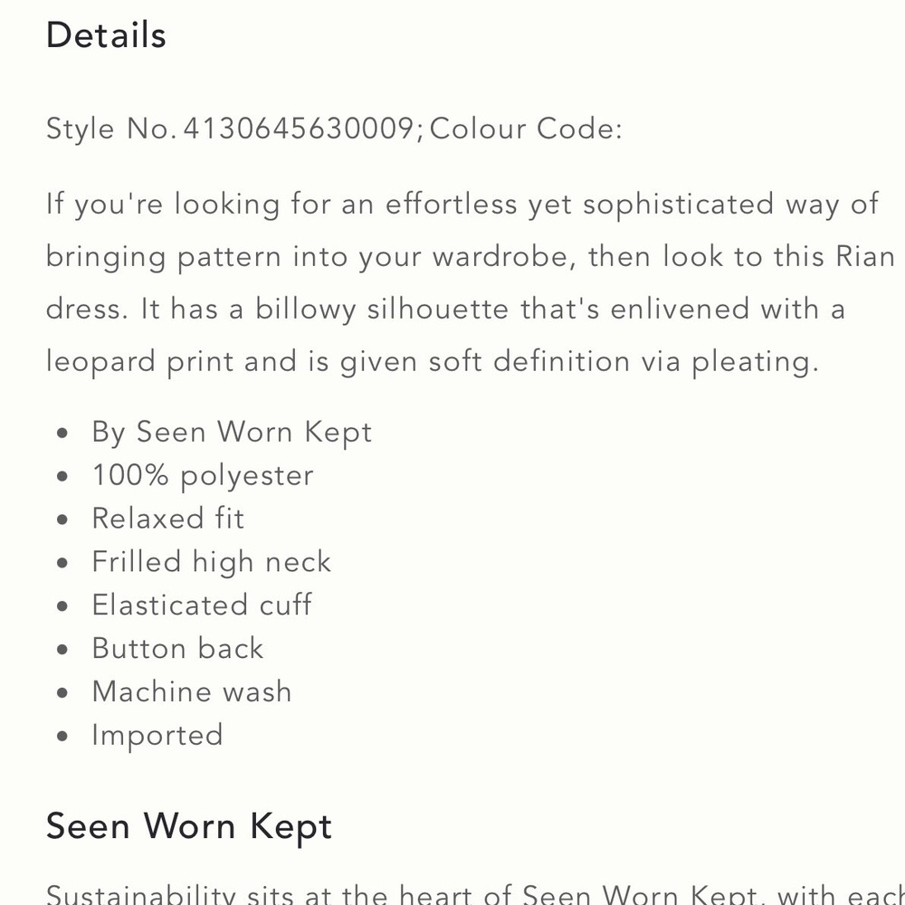 Anthropologie Seen‎ Worn Kept Rian Leopard Pleated Swing Dress Navy Grey US 8 - Picture 6 of 8